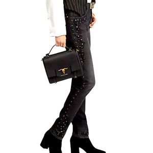 $398 New Polo RALPH LAUREN Callen STUDDED High Rise Slim size 27 NWT